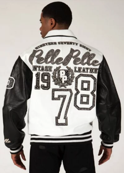 Pelle Pelle Encrusted White-plush Leather Jacket